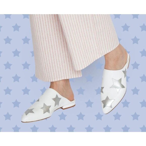 Arno Italian Brown Leather Star Print Mules 6.5 - Picture 8 of 8